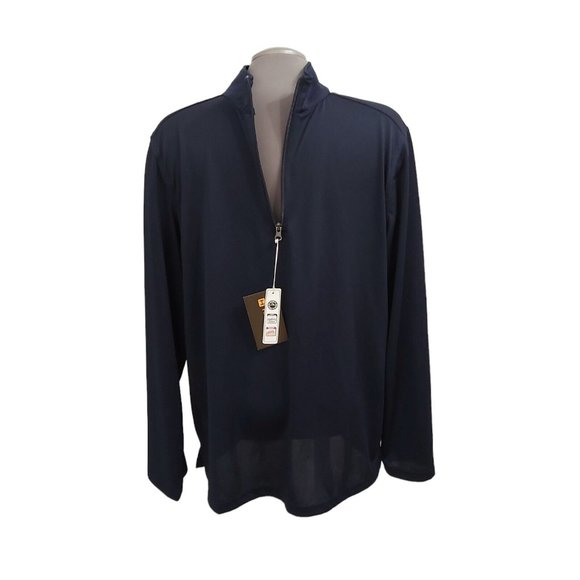 Harriton M748 Men Large Advantage Snag Protection Quarter-Zip Navy Golf Shirt - Picture 2 of 11